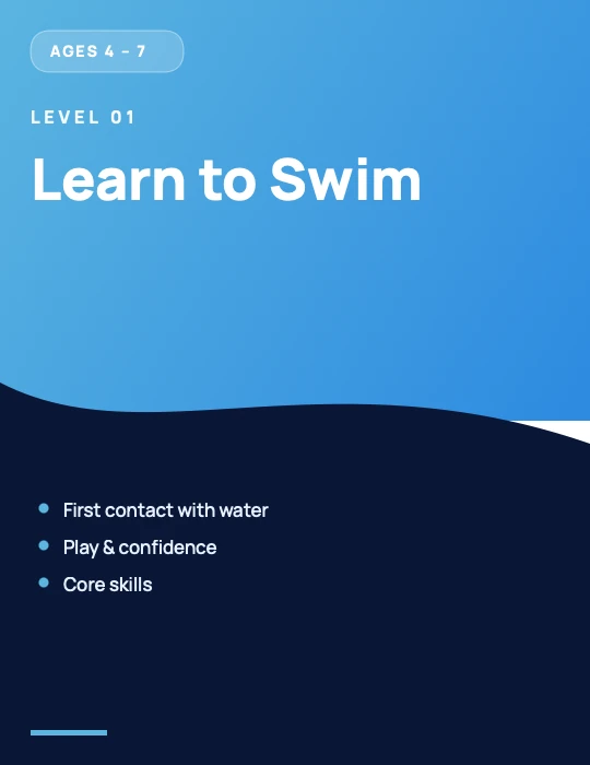 Level 01 — Learn to Swim (Ages 4-7)